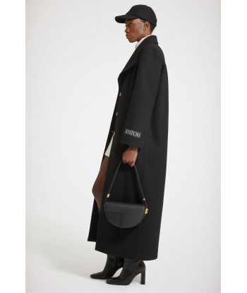 Long tailored coat in wool-blend felt rembourrage situé sous