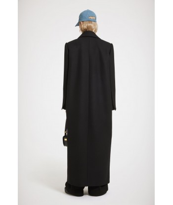 Long tailored coat in wool-blend felt rembourrage situé sous