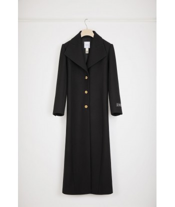 Long tailored coat in wool-blend felt rembourrage situé sous